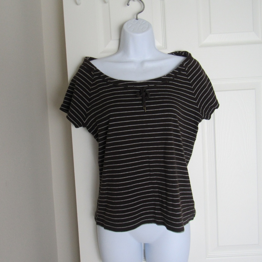 American Living Scoop Neck Striped Shirt Size L